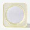 Kaarsplateau ⌀9cm Kub glas mat geel