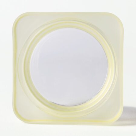 Kaarsplateau ⌀9cm Kub glas mat geel