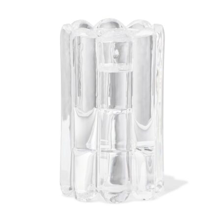 Kandelaar S glas ribbel transparant