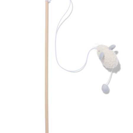 Kattenspeelhengel 40cm hout met muis