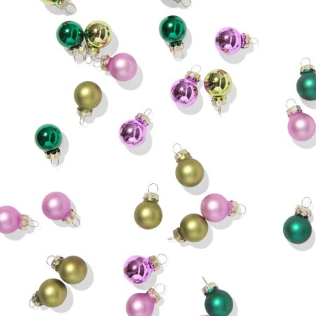 Kerstballen 3.2cm glas mini multi - 36 stuks (multi)