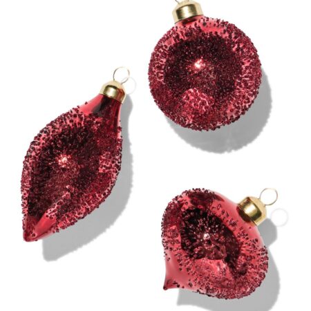 Kerstballen glas rood - 3 stuks