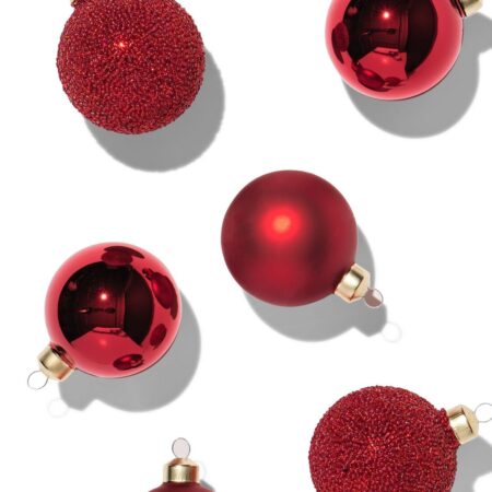 Kerstballen glas rood - 6 stuks