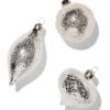 Kerstballen glas zilver - 3 stuks
