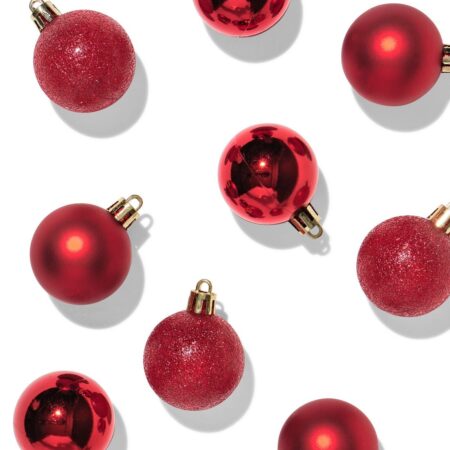 Kerstballen plastic rood - 9 stuks