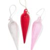 Kerstballen set 14.5cm glas druppel - 3 stuks (rood)