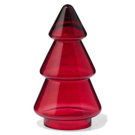Kerstboom 8.8x8.8x12cm glas rood