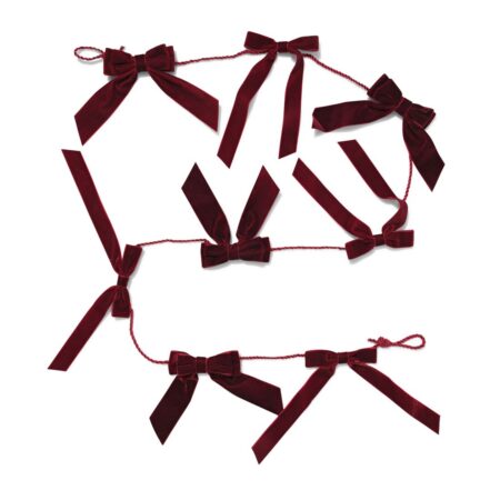 Kerstslinger 2m met strikjes (bordeauxrood)