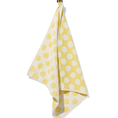 Keukendoek 50x50cm katoen stippen geel