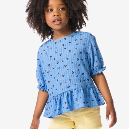 Kinder T-shirt jersey fruit lichtblauw