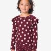 Kinder T-shirt stippen bordeauxrood