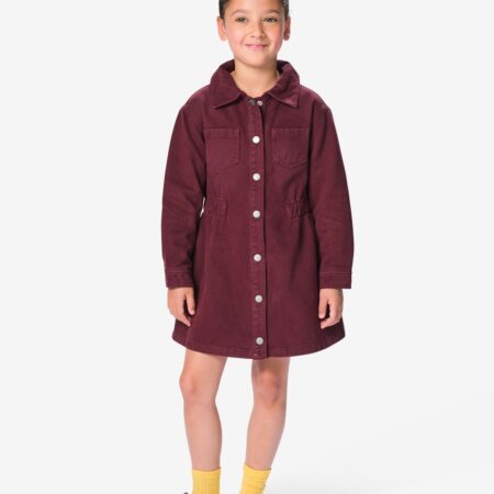 Kinder blousejurk bordeauxrood