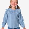 Kinderblouse strepen denim