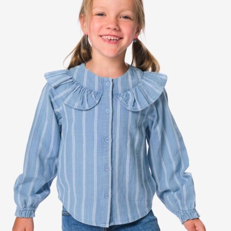 Kinderblouse strepen denim