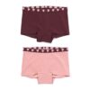 Kinderboxers hartjes - 2 stuks donkerrood