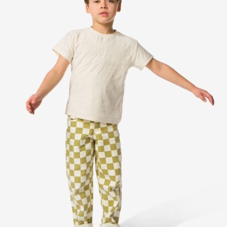 Kinderbroek regular fit blokken groen