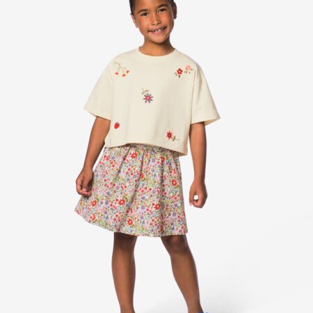 Kinderkledingset bloemen blauw