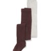 Kindermaillot rib - 2 stuks donkerbruin