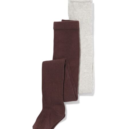 Kindermaillot rib - 2 stuks donkerbruin