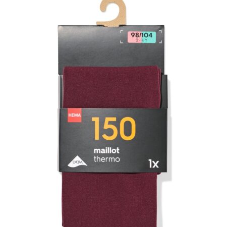 Kindermaillot thermo 150denier donkerrood