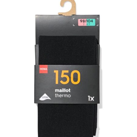 Kindermaillot thermo 150denier zwart