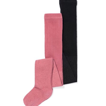 Kindermaillots glitter - 2 stuks donkerroze
