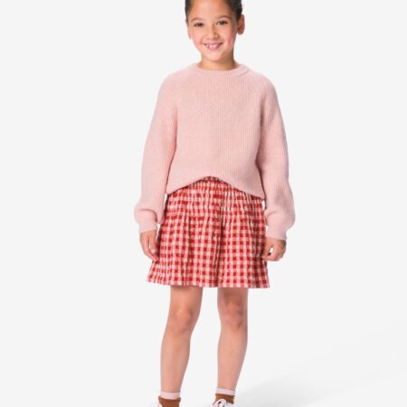 Kinderrok ruiten roze