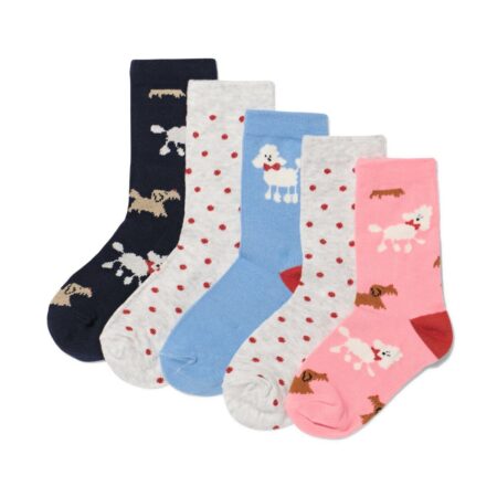 Kindersokken dieren - 5 paar felroze