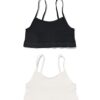 Kindertops naadloos rib - 2 stuks wit