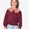 Kindertrui sweatstof bordeauxrood