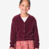Kindervest grofgebreid bordeauxrood