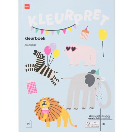 Kleurboek A4 feestdieren