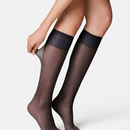 Kniekousen antiladder 20 denier mat - 2 paar donkerblauw