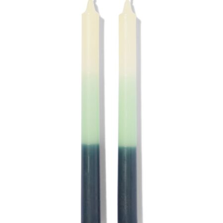 Korte huishoudkaarsen dip-dye - 2 stuks (taupe)