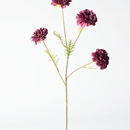 Kunstbloem zinnia 55cm donkerpaars