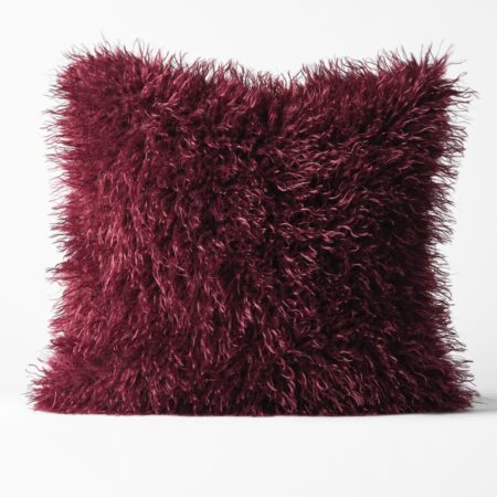 Kussenhoes 50x50cm harig bordeauxrood
