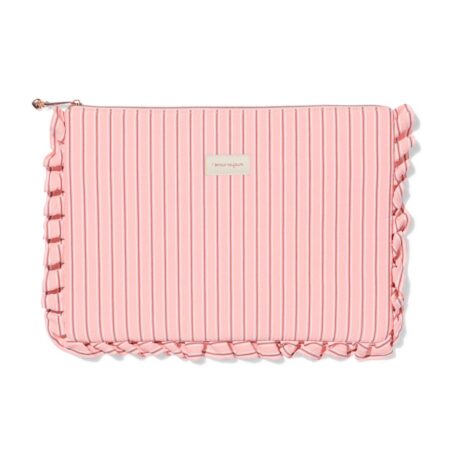 Laptophoes 36x29cm franje strepen (roze)
