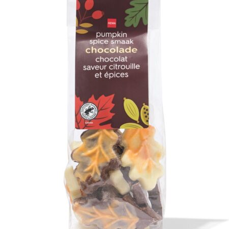 Luxe chocolade herfstblaadjes pumpkin spice 150g