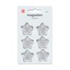 Magneten 3.2x3.2cm ster - 6 stuks (zilver)