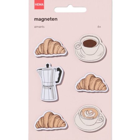 Magneten koffie - 6 stuks (multicolor)