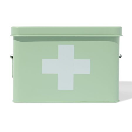 Medicijnbox 23x14.5x16cm metaal lichtgroen
