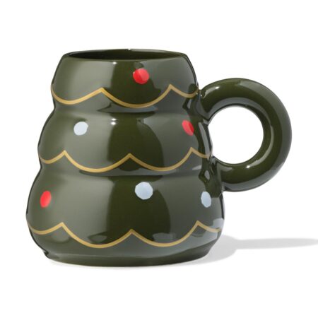 Mok ⌀11.5x11.6cm kerstboom met deksel