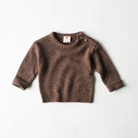 Newborn trui merinowol donkerbruin