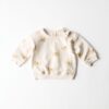 Newbornsweater dieren gebroken wit