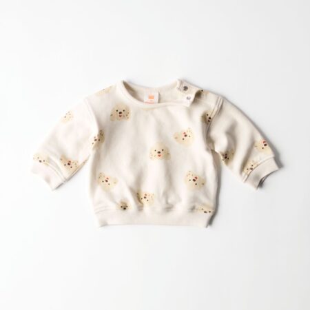 Newbornsweater dieren gebroken wit