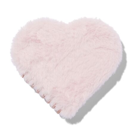 Notitieboek 15.5x15.5x2cm gelinieerd fluffy hart (beige)