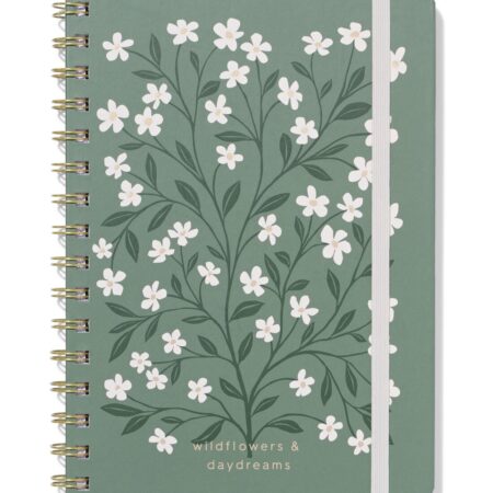 Notitieboek A5 gelinieerd bloemen (donkergroen)