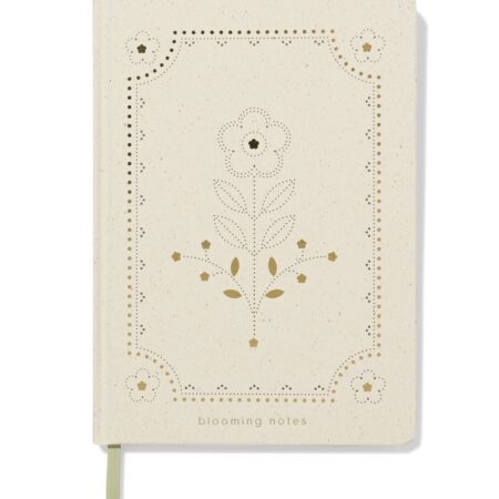 Notitieboek A5 gelinieerd bloemen (grijsmelange)