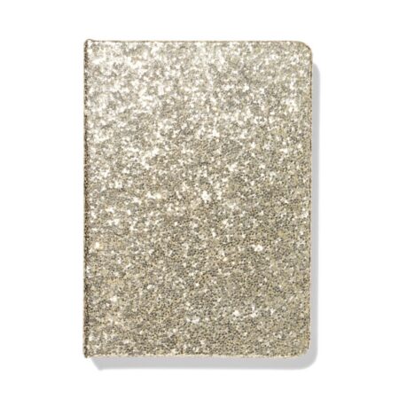 Notitieboek A6 gelinieerd glitter (goud)