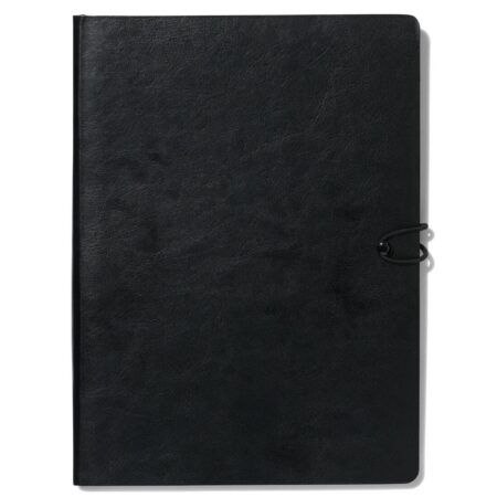 Notitieboek gelinieerd PU zwart 18.5x25.5